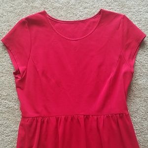 Bright Red Short Sleeved Dress